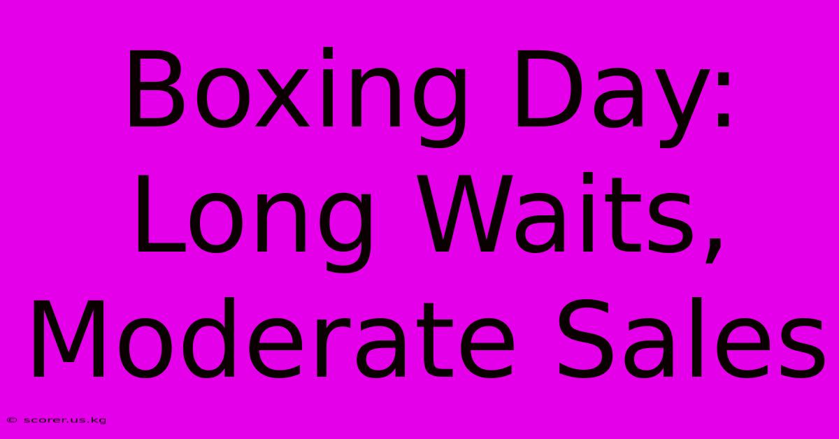 Boxing Day: Long Waits, Moderate Sales