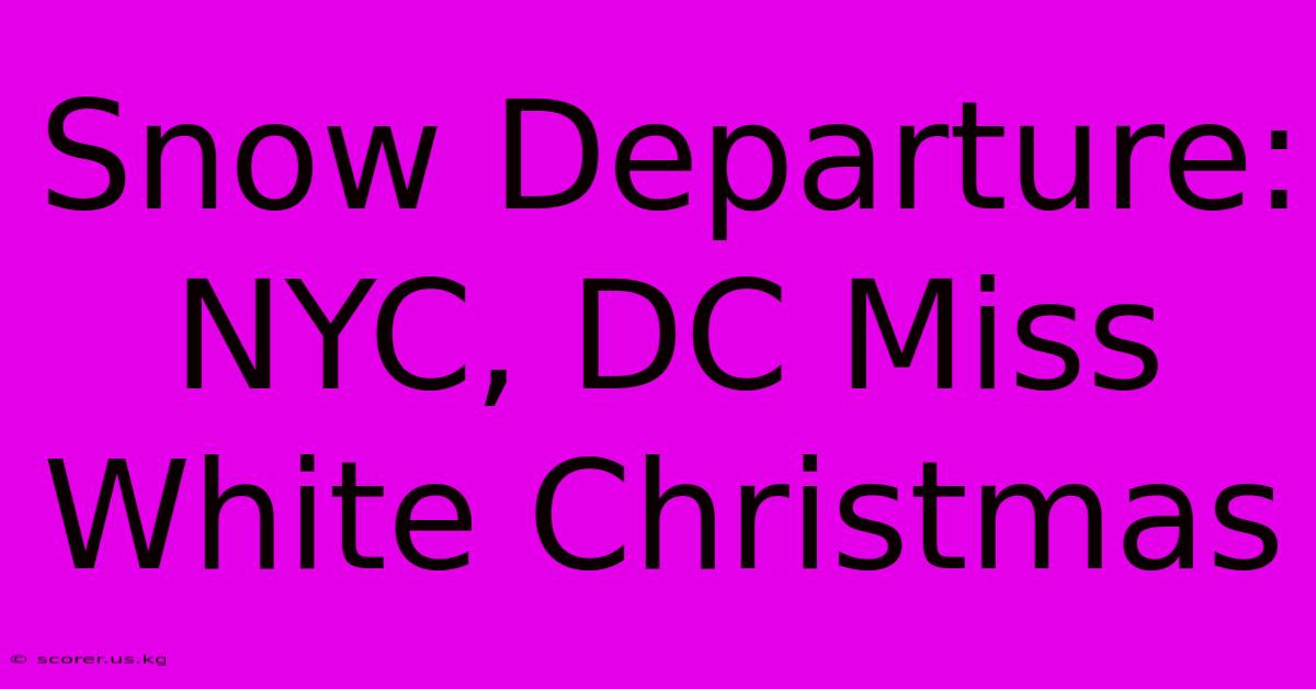 Snow Departure: NYC, DC Miss White Christmas